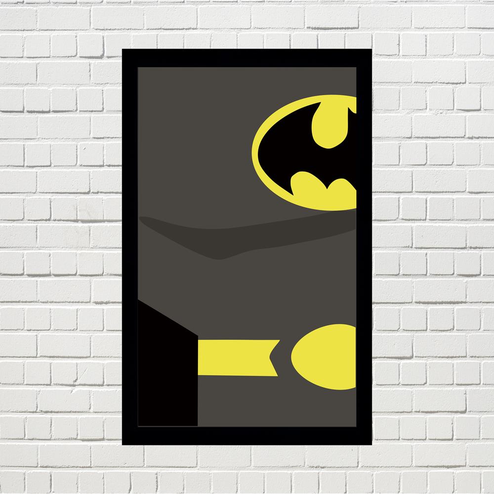 Quadro Batman, medidas de 31x47 com moldura preta 2cm e vidro de PVC