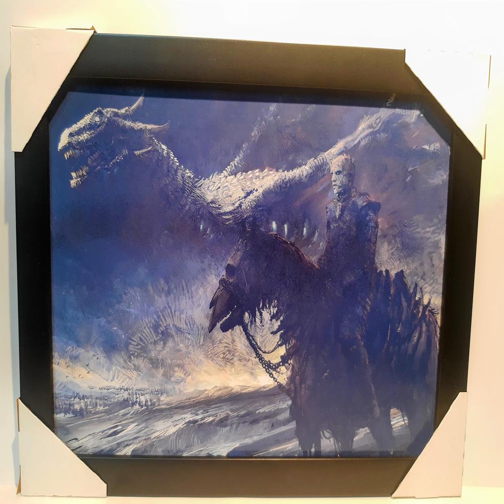 Quadro GOT(Game Of Thrones) Rei Da Noite, Moldura Preta De 2cm(32x24). Outlet última Peça 