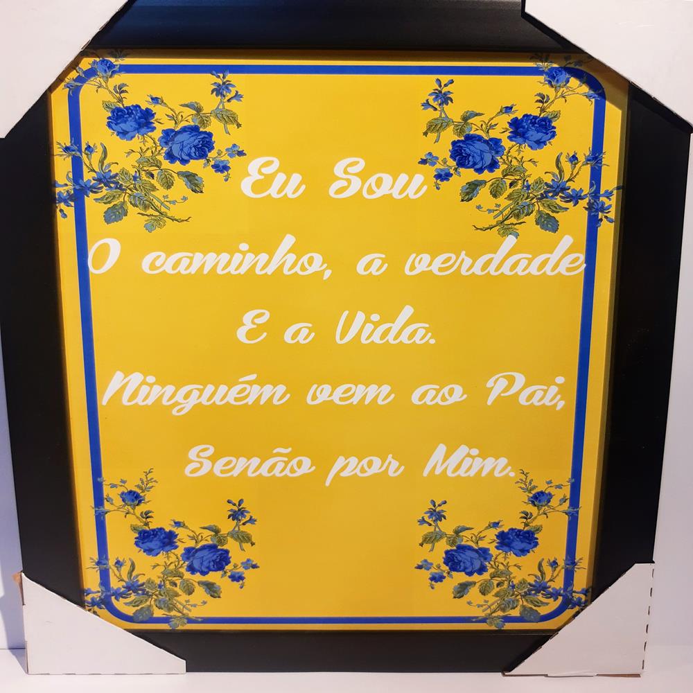 Quadro Eu Sou O Caminho, A Verdade E A Vida Moldura Preta De Madeira(32x24). Outlet