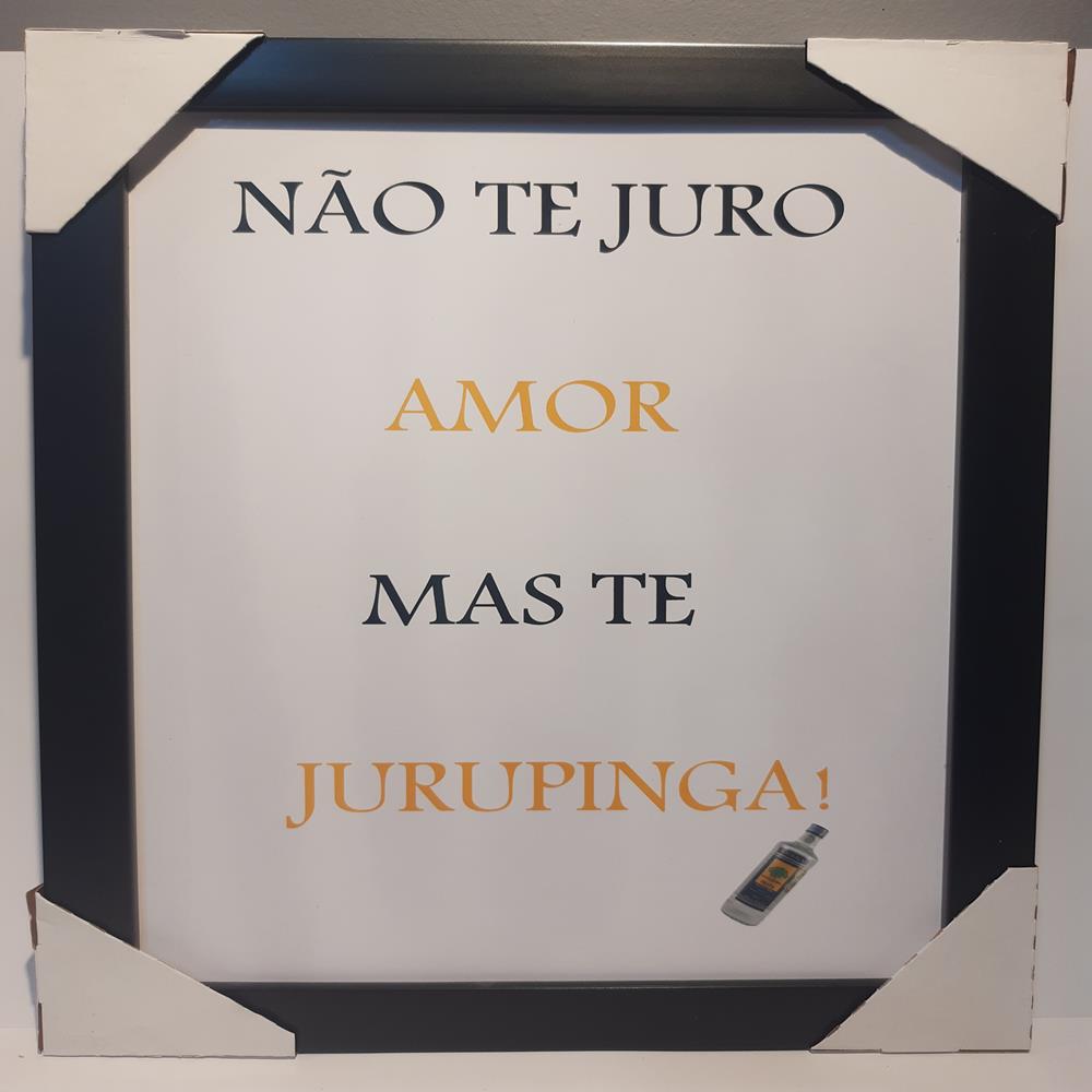 Quadro Frase Divertida, Não Te Juro Amor Mas Te Jurupinga, Moldura Preta De Madeira(32x24). Outlet