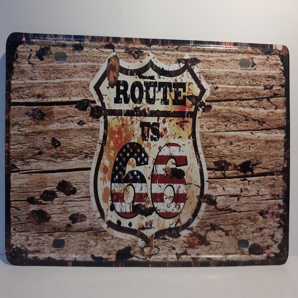 Route 66 , Placa Decorativa(30x15).