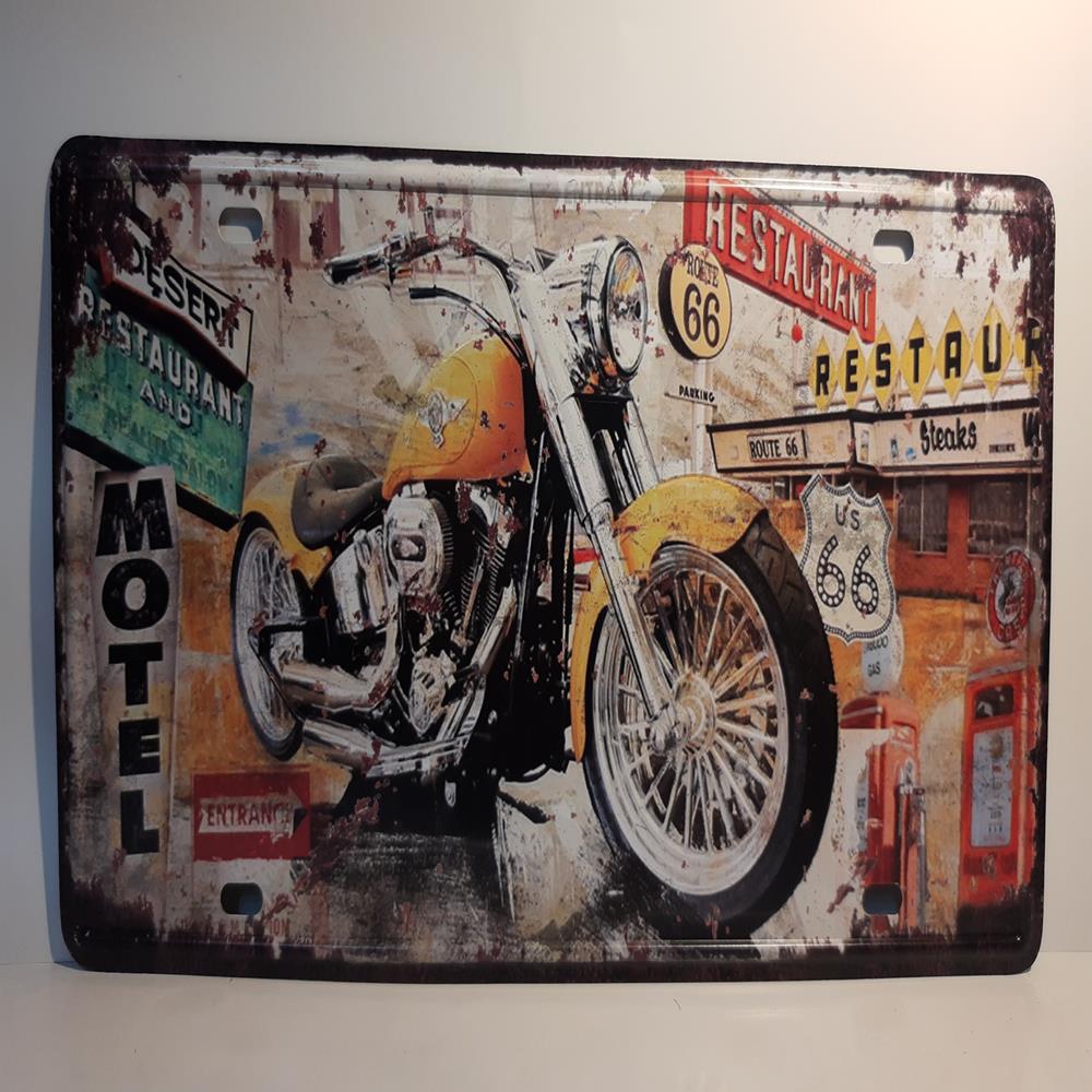 Placa Metal Decorativa , Motocicleta, Placa Decorativa (30x15).