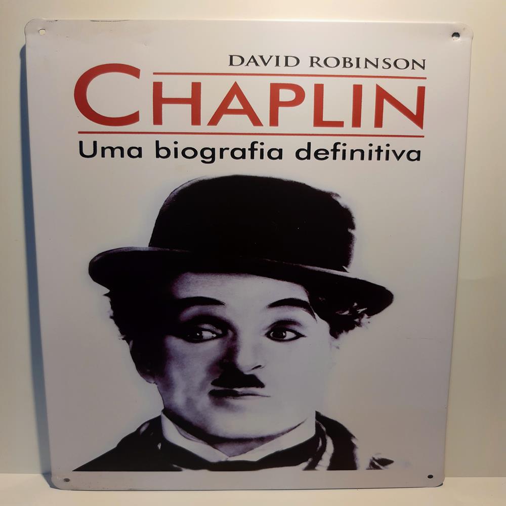 Placa Decorativa De Metal Charles Chaplin, Medidas 20x30 - Outlet