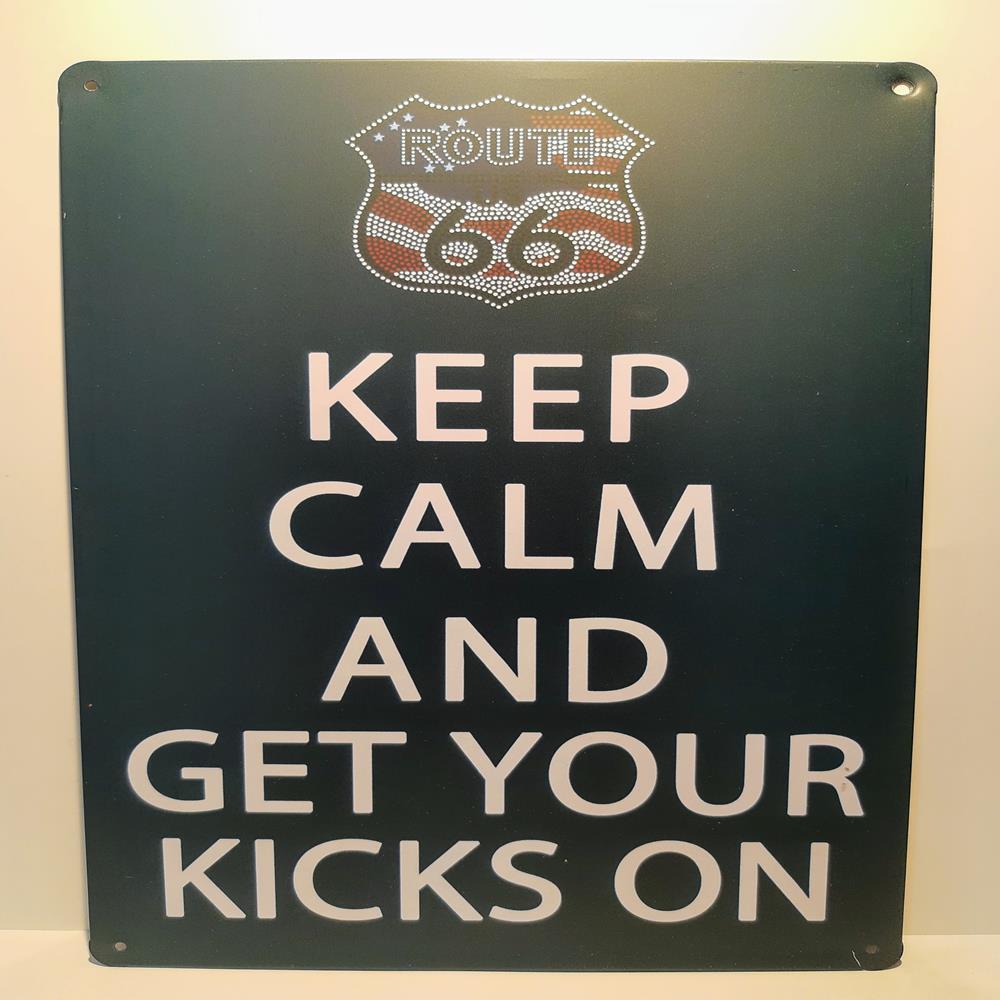 Placa Decorativa De Metal Route 66 Keep, Medidas (20x30).