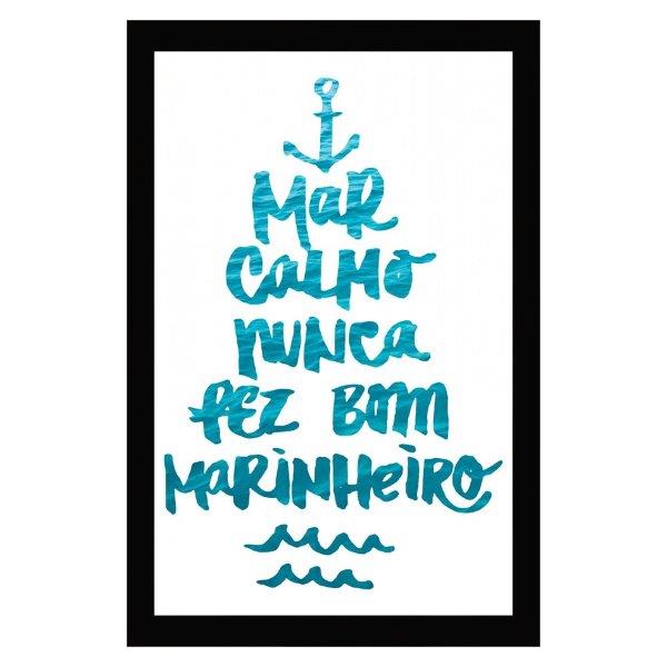 Quadro Mar Calmo, Medidas 31x47 Com Moldura Preta 2cm E Vidro De PVC